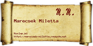 Marecsek Miletta névjegykártya